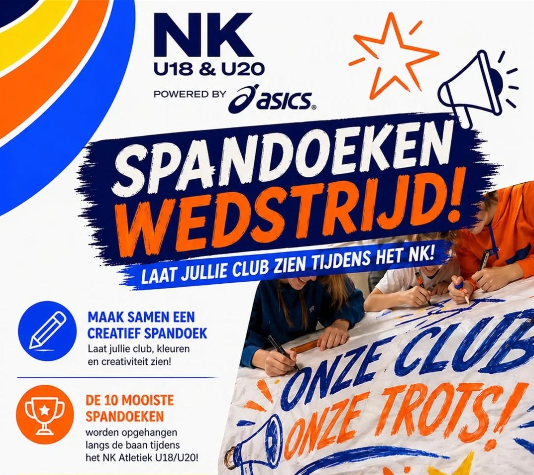 ASICS NK Atletiek U18 & U20 Spandoeken wedstrijd in aanloop naar het NK